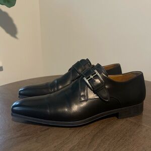 Men's Magnanni Leather Monk Strap Shoes Size 10